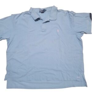 Polo Ralph Lauren Big & Tall 3XL Light Blue Cotton Polo Shirt Pink Pony Logo